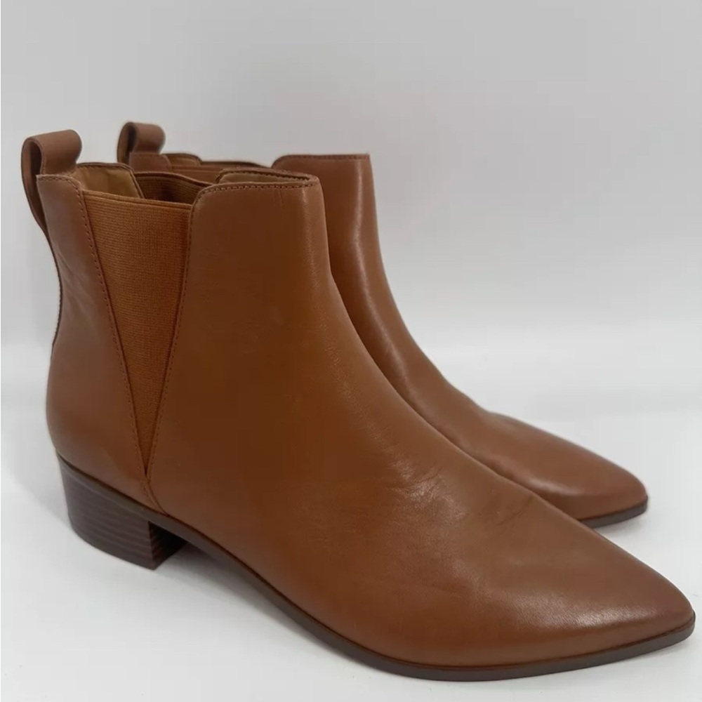 J Crew Faux Leather Chelsea Boots Brown Warm Sepia Womens 10